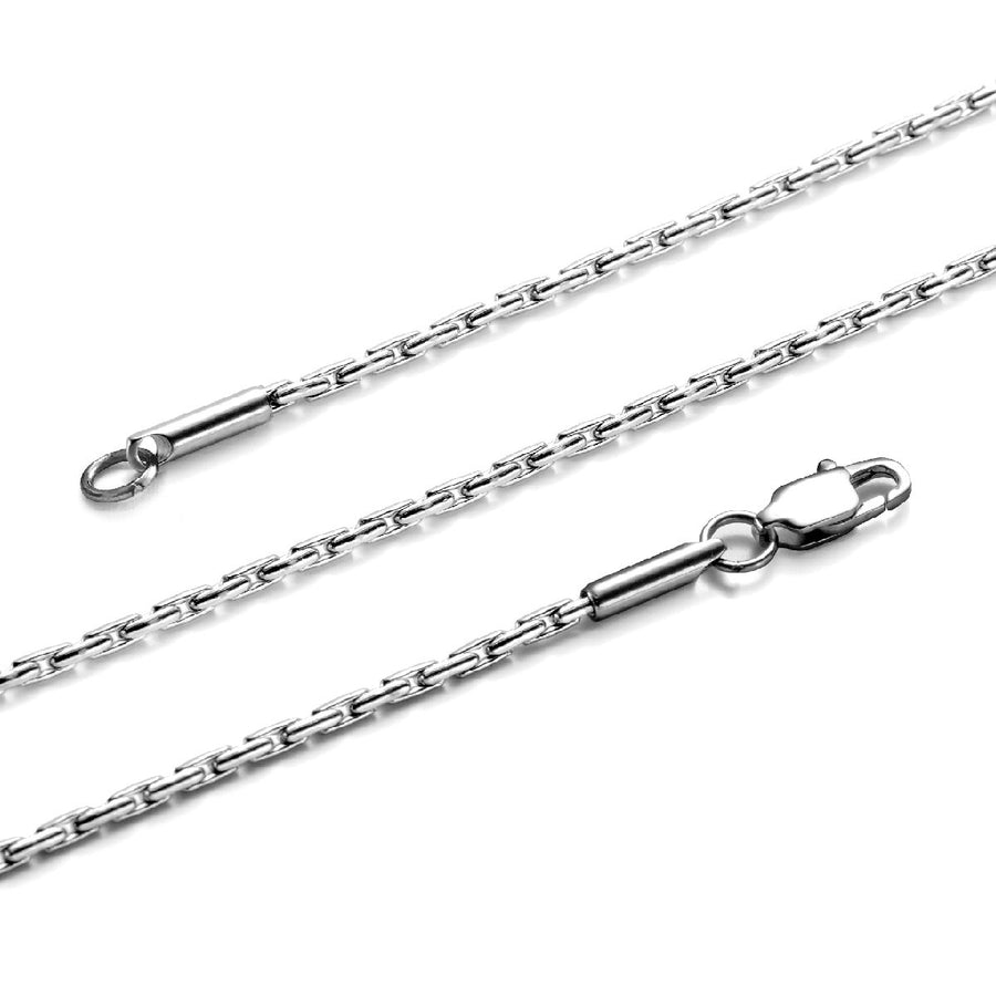 Silver Color Style Titanium Stainless Steel Mens Womens Italy Fantastic Chain Necklaces 2mm Unisex