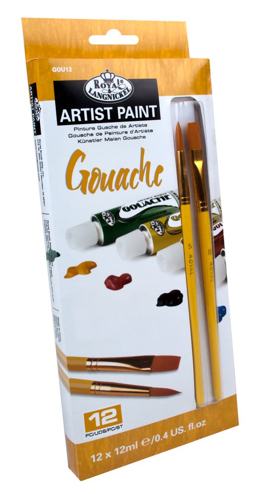 Royal Gouache Paint Set W/Brush 12pc