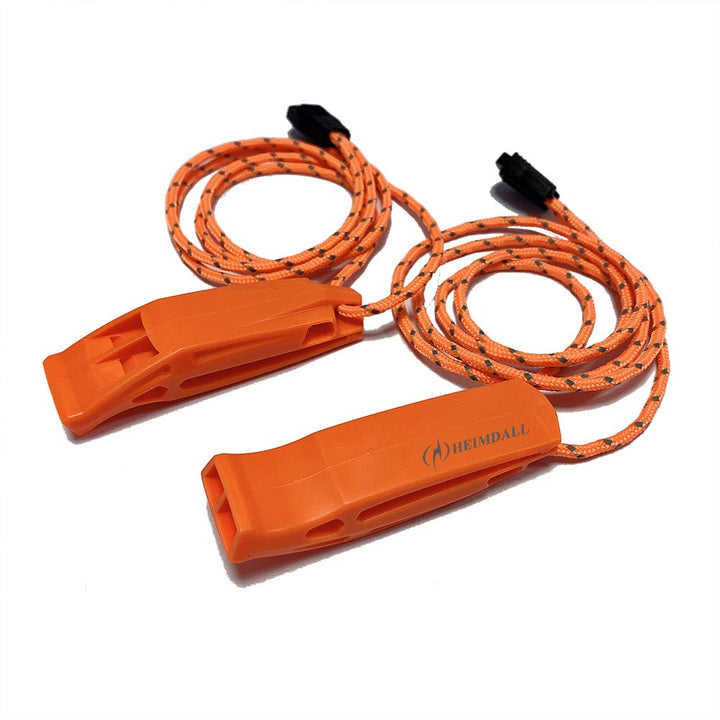 Emergency Whistle with Lanyard for Safety Boating Camping Hiking Hunting Survival Rescue Signaling (Orange-2 Pack)