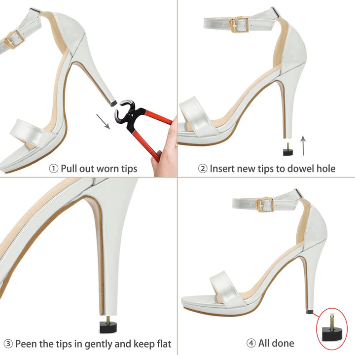uxcell Round Woman Shoes Repair High Heel Tips Lift Sti