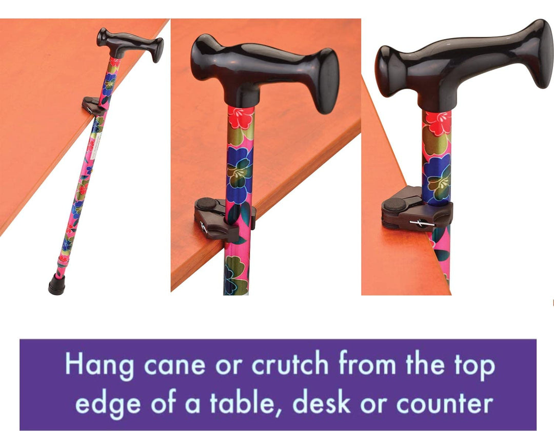Products Cane Holder,Cane Holder for Walking Stick or Cane | Attach Cane to Table | Hang Your Cane on Table, Desk or Counter (1Ea,Black)