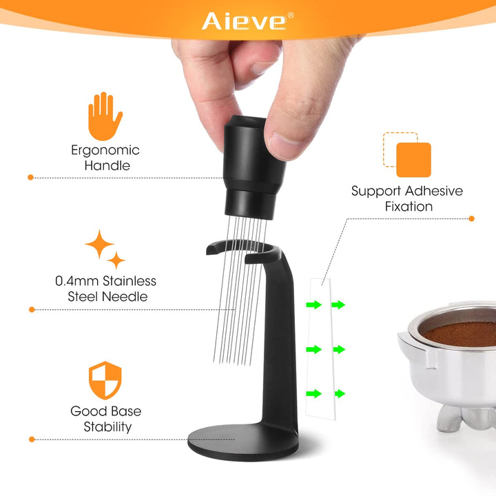 Aieve WDT Tool Espresso, Distribution Tool Espresso Machine Accessories(Ease of Use in 2 Ways Installtion)