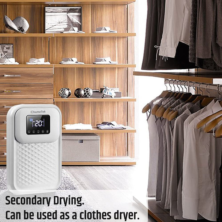 Quiet Dehumidifier with Drain Hose for Bedroom Bathroom Basements Garage RV Smart Shut Off 80 OZ 530 Sq.Ft Dual-core Power and Small Space