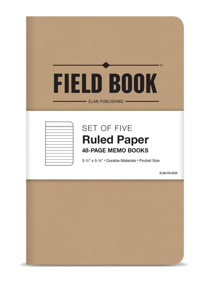 ELAN Publishing Company Publishing ELAN-FN-003A Field Notebook, 3.5 x 5.5, Lined Memo Book, Kraft