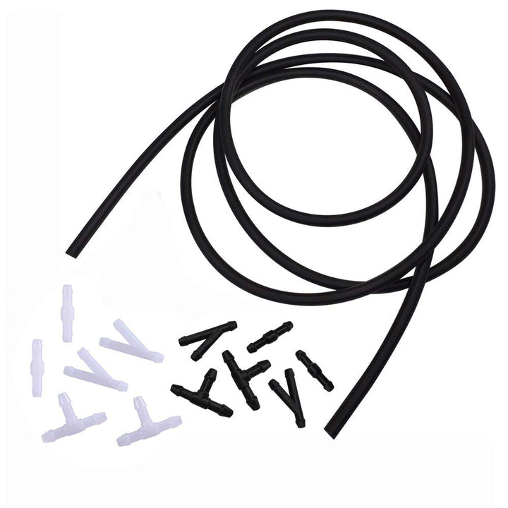 Universal Windshield Washer Nozzle Fluid Hose Kit 3 Meters with 12 Pcs Hose Connectors Suitable for Most of Car Washer Fluid Tubing