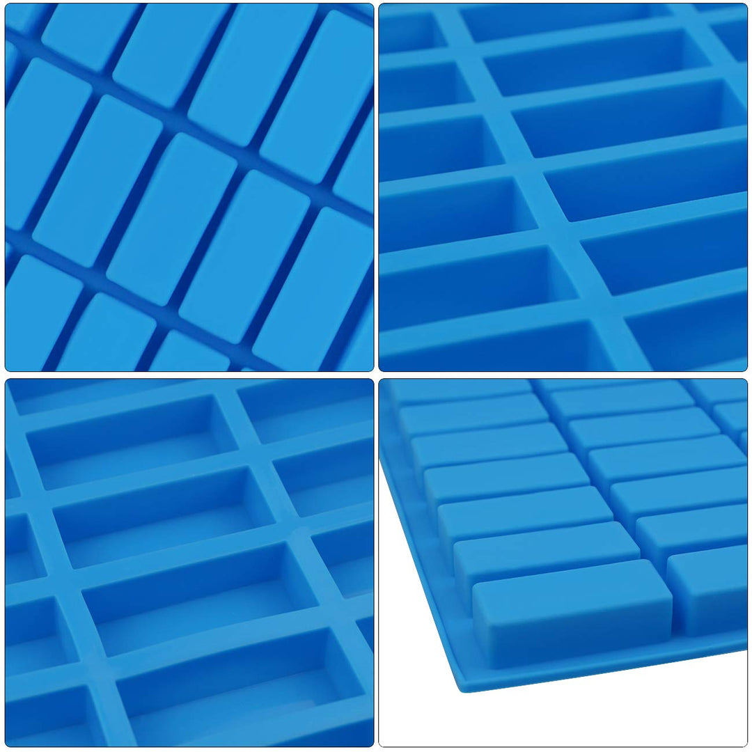 2 pack 40 Cavity Narrow Rectangle Silicone Caramel Candy Molds Chocolate Bar Mold for Truffles, Ganache, Jelly, Praline, Brownie, Butter, Ice Cube Tray