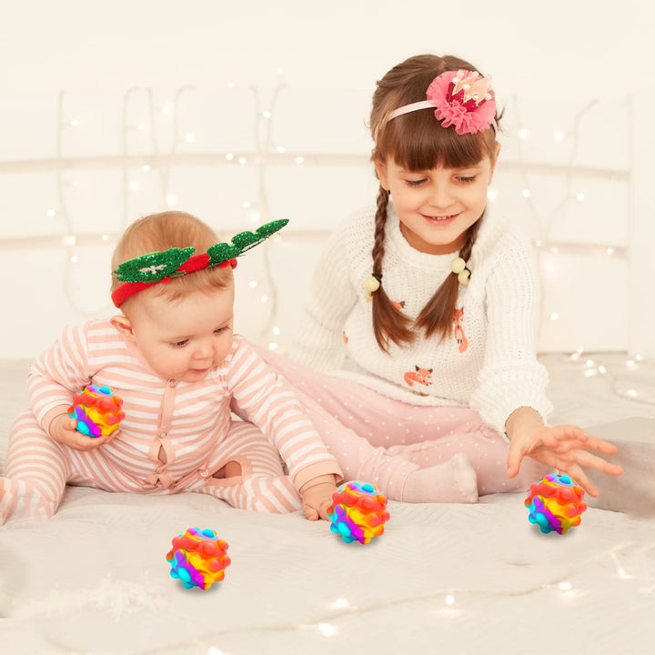 Push Pop Bubble Fidget Sensory Toy Ball - for Autism, Stress, Anxiety - Kids and Adults (Multicolor Ball)