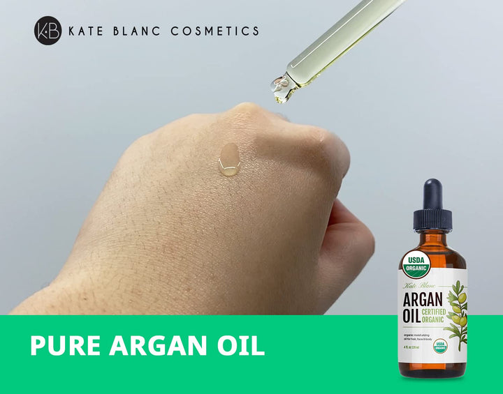 Argan Oil for Hair, Face &amp; Skin from Morocco. Promotes Hair Growth (4oz, USDA Certified Organic, Cold Pressed &amp; 100% Pure, Light)