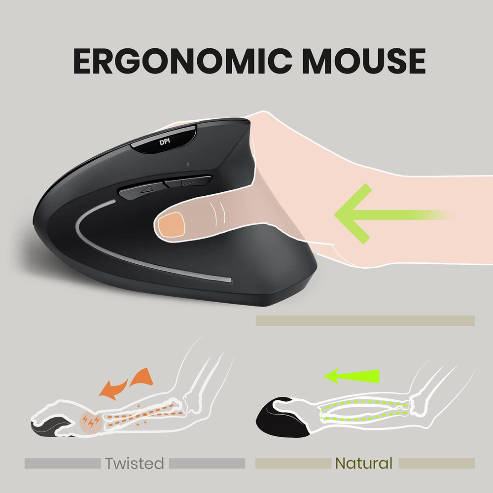 Perixx Perimice-513 Wired Vertical Ergonomic USB Mouse 