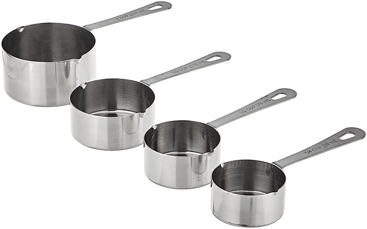 Stainless Steel Measuring Cups Set of 4 - Essential Kitchen Tools for Baking and Cooking, Durable and Ergonomic Design, Easy-to-Read Measurements, Dishwasher Safe, and User-Friendly