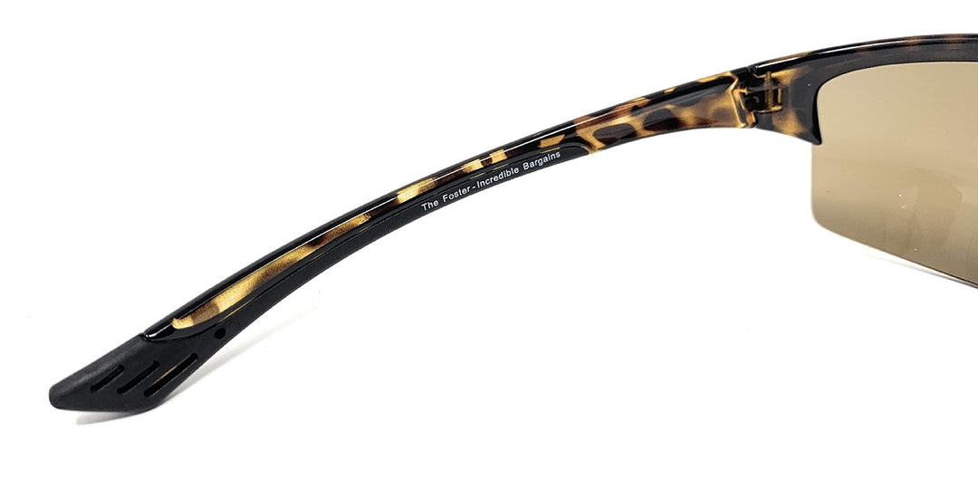 The Foster Bifocal Sun Reader Sport and Wrap Around Reading Sunglasses, Tortoise with Amber +2.50