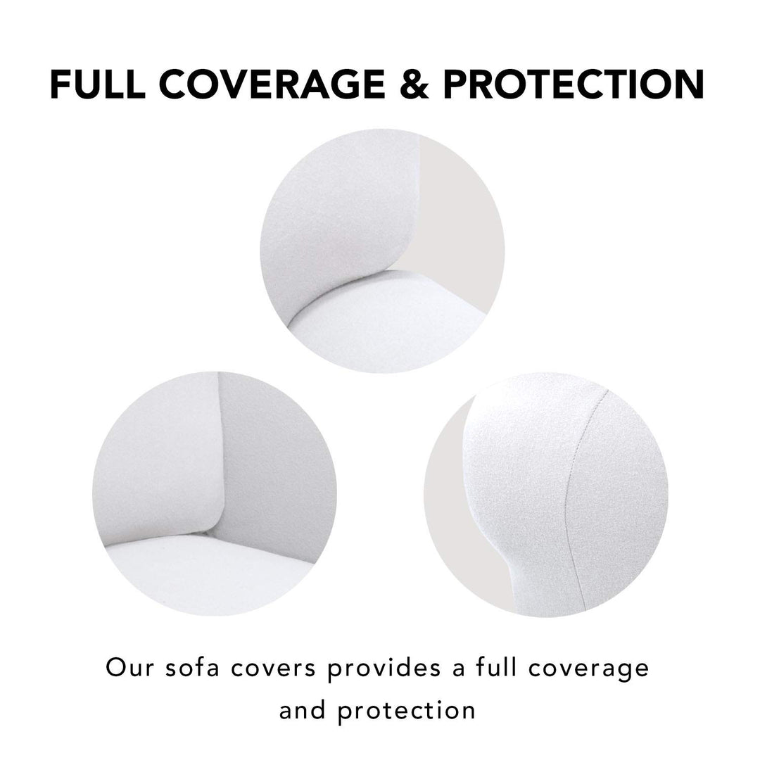 Super Stretch Chair Sofa Slipcover – Spandex Non Slip Soft Couch Sofa Cover, Washable Furniture Protector with Non Skid Foam and Elastic Bottom for Kids, Pets (Chair, White