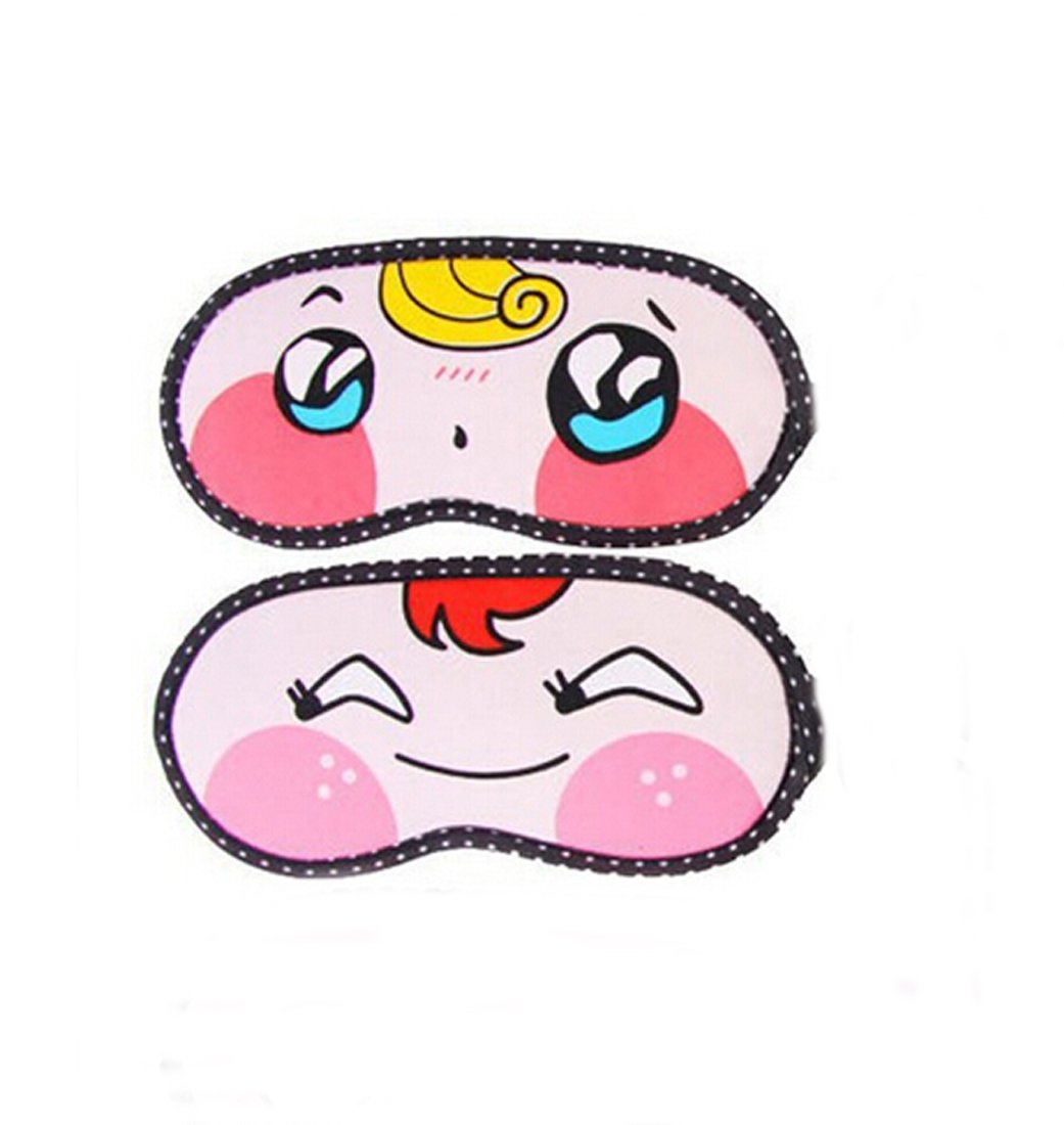Women Girls&#39;s Travel Lovely Cartoon Face Sleep Masks Eye Mask Sleeping Blindfold Nap Cover,2 Pack