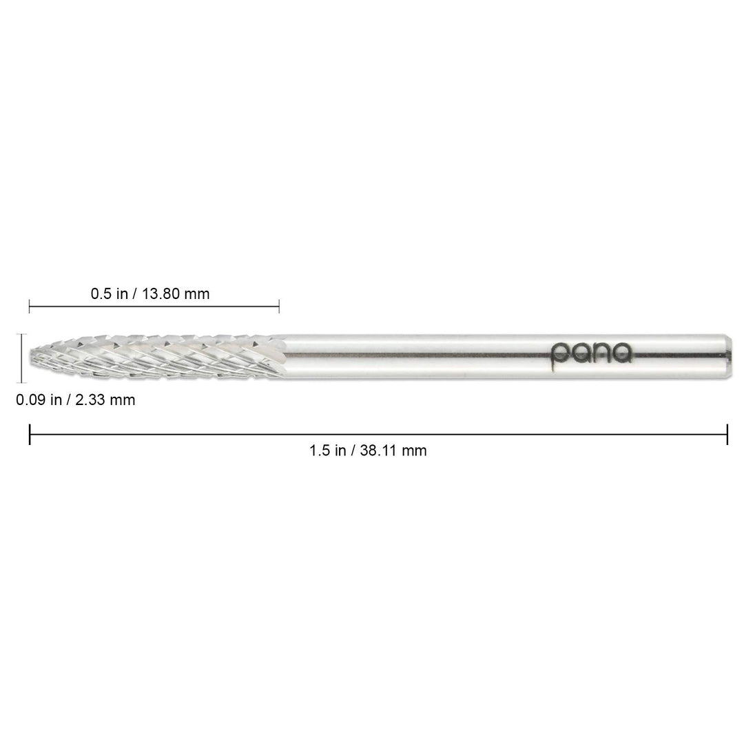Pana 3/32 Under Nail Cleaner Safety Nail Carbide Bit - Silver Color (Grit: Fine - F) for Electric Dremel Drill Machine