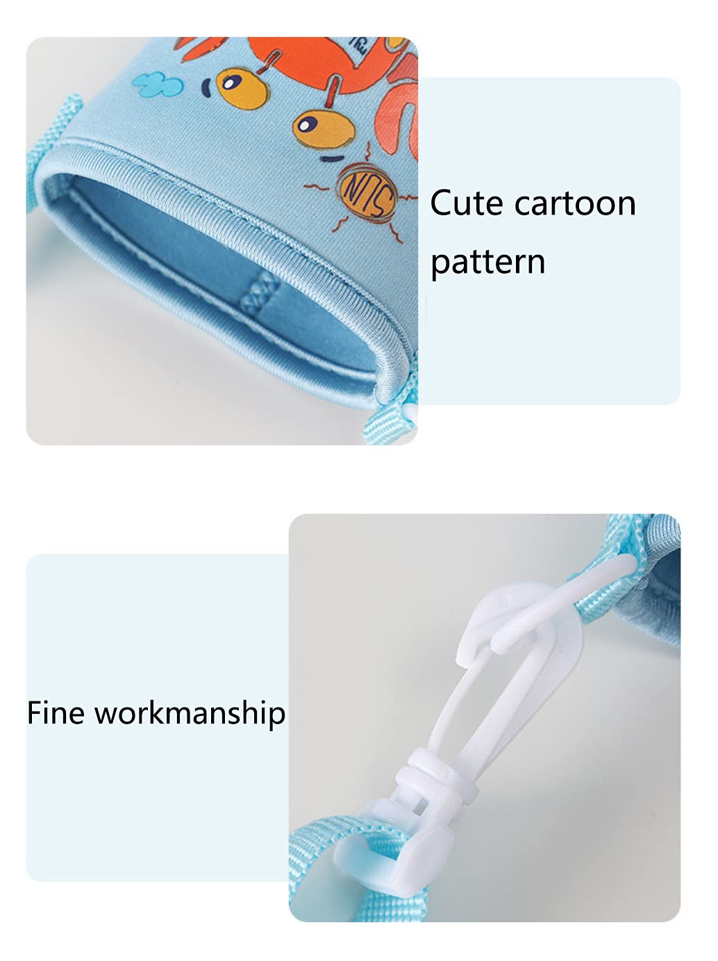 2 Pack-Children's Water Bottle Carrier, Protect and insulate your water bottle, With adjustable straps, Suitable for most children's water bottles - Dinosaurs + Giraffe