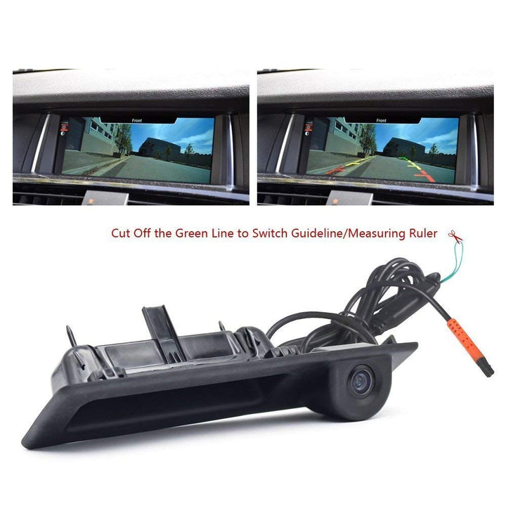 YuYue CCD HD Car Trunk Handle Camera Rear View Camera for BMW 3 5 X3 Series F10 F11 F25 F30 X5 X1 E82 E88 E84 E90 E91 E92 E93 E60 E61 E70 E71 E72(2011-2015) New Parking Backup