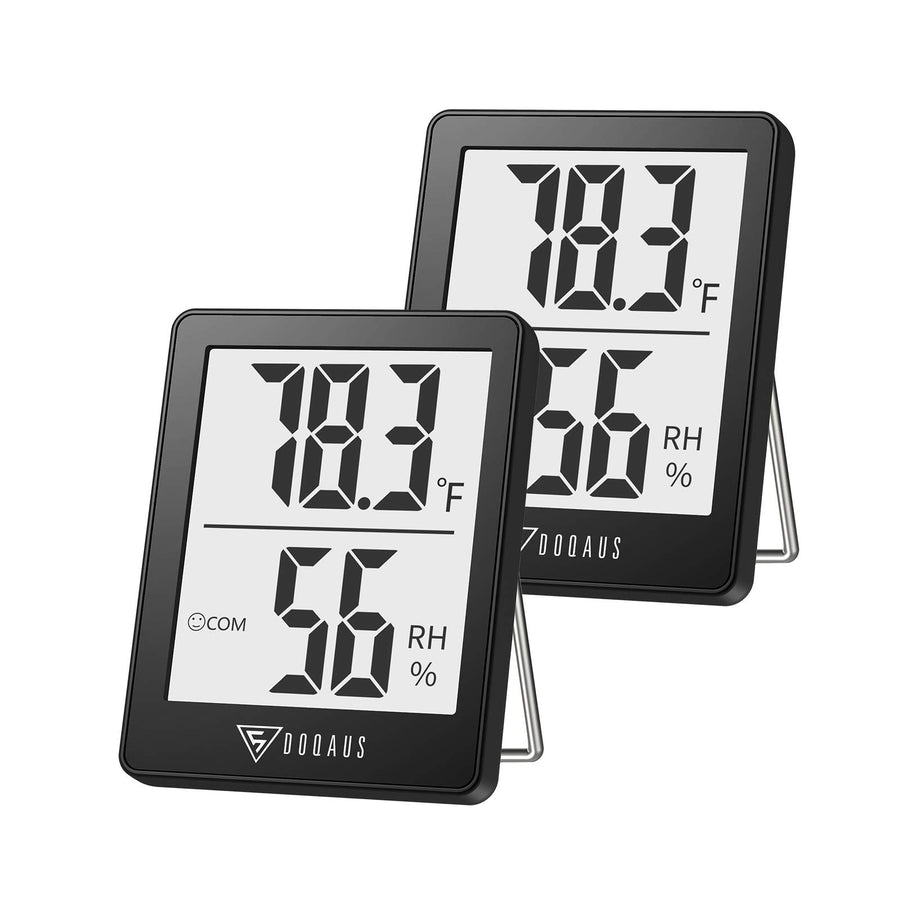 Digital Hygrometer, 2 Pack Indoor Thermometer, Humidity Meter with 5s Fast Refresh, Temperature Humidity Monitor Meter for Baby Room, Living Room, Basement, Greenhouse, Office, Humidors