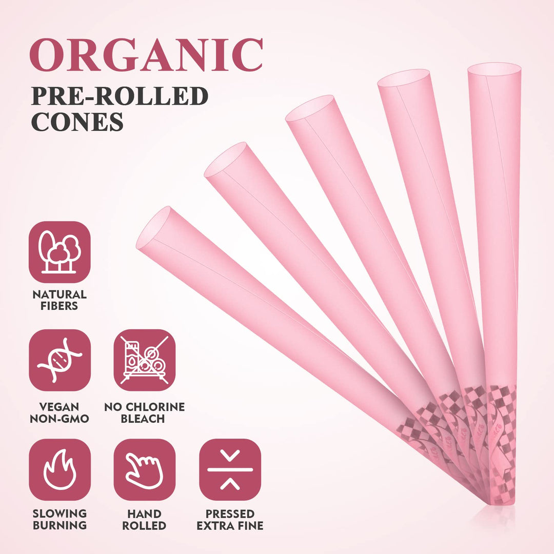 TISFA Pink Pre rolled Cones 60 Pack Rolling Papers King