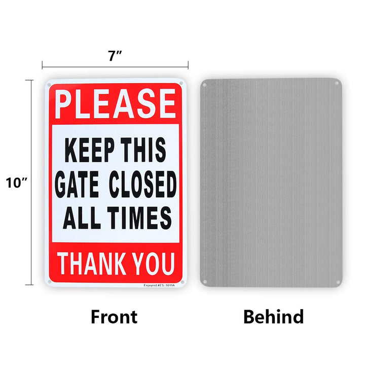 2-Pack Please Keep This Gate Closed Sign 10x 7 .04 Aluminum Reflective Sign Rust Free Aluminum-UV Protected and Weatherproof