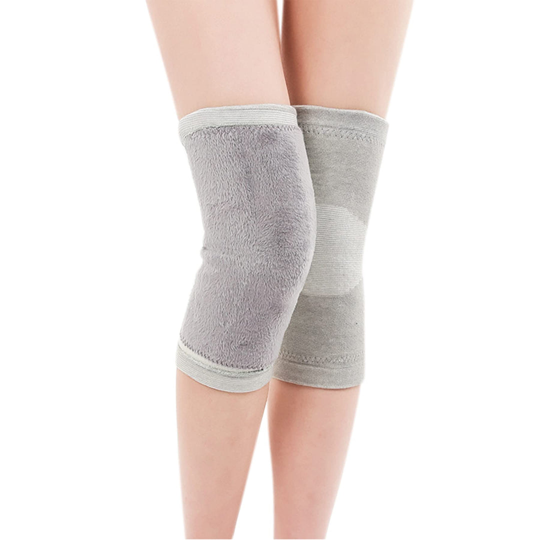 JUMISEE 1 Pair Cotton Compression Knee Sleeve for Men Women, Warm Fleece Lined Knee Brace Leg Support for Running Pain Management Arthritis Pain Relief Rheumatism