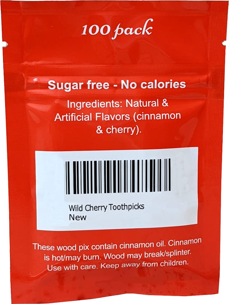 Wild Cherry Flavored Cinnamon Toothpicks - 100ct