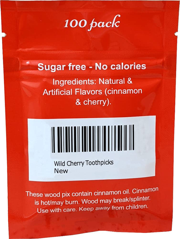 Wild Cherry Flavored Cinnamon Toothpicks - 100ct