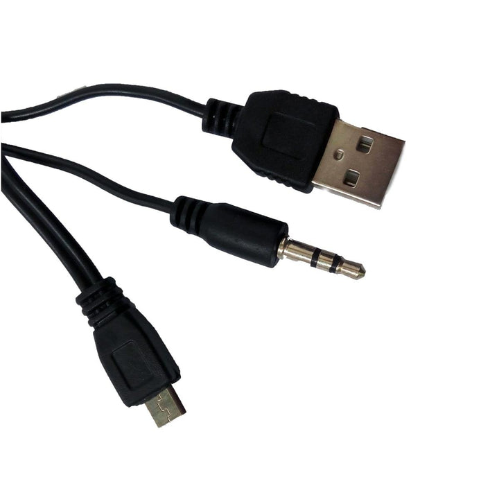 1x Micro USB 5pin to 3.5mm Audio Port Cable and USB-A Charge Cord for Bluetooth Speaker (Micro USB)