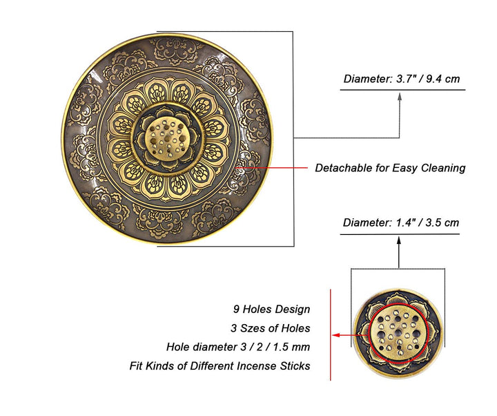 meifan Incense Stick Holder, Brass Incense Burner 9 Inc