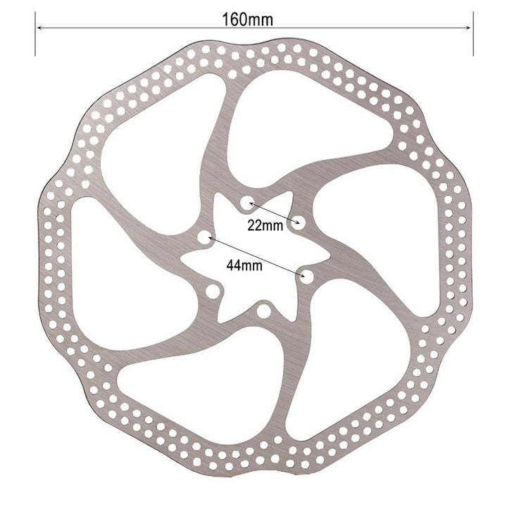 160mm Disc Brake Rotor with 6 Bolts Stainless Steel Bicycle Rotors Fit for Road Bike, Mountain Bike, MTB, BMX (Stainless Steel, 2pcs)