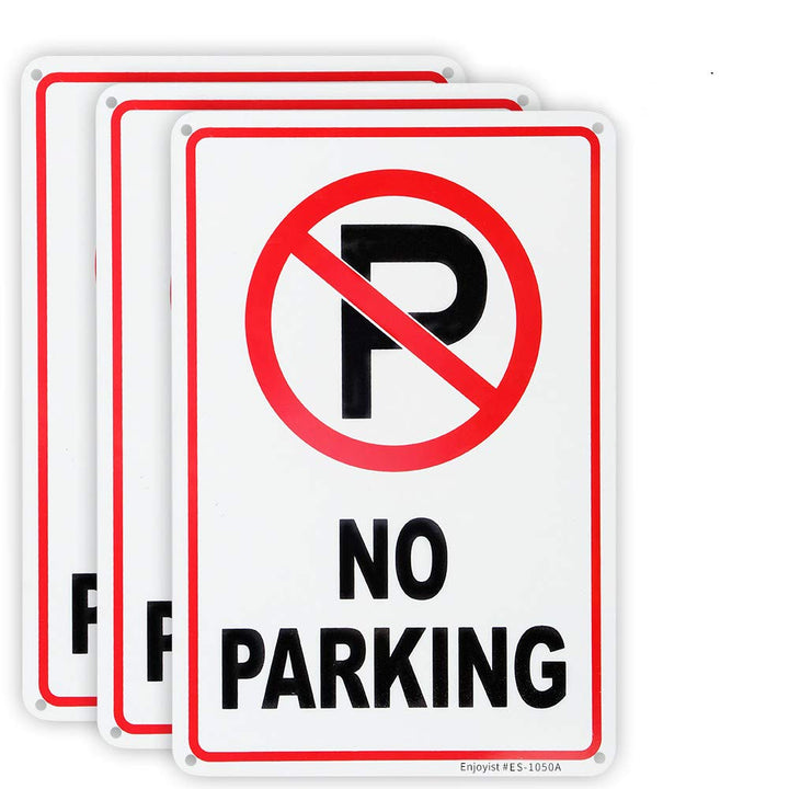 3 Pack No Parking Sign 10x 7 .04 Aluminum Reflective Sign Rust Free Aluminum-UV Protected and Weatherproof