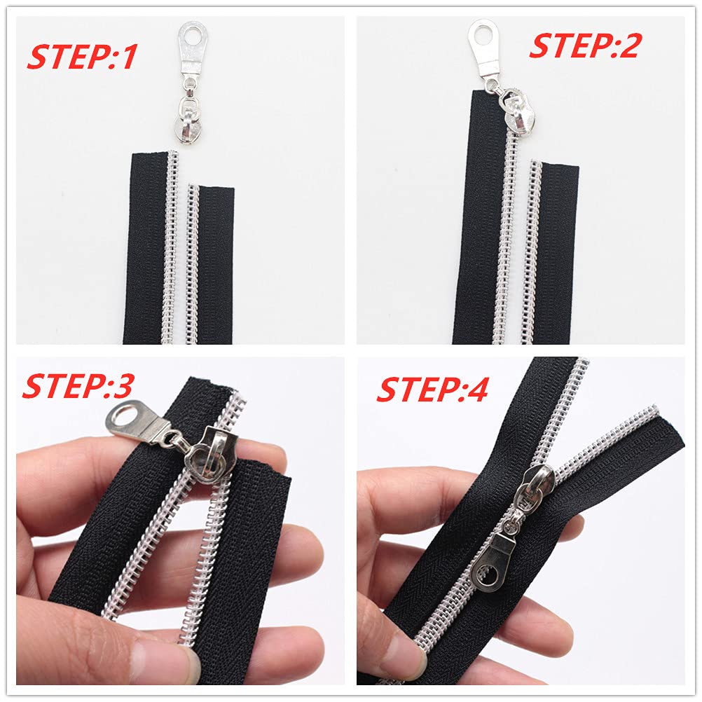 MebuZip #5 Silver Metallic Nylon Coil Zippers by The Ya