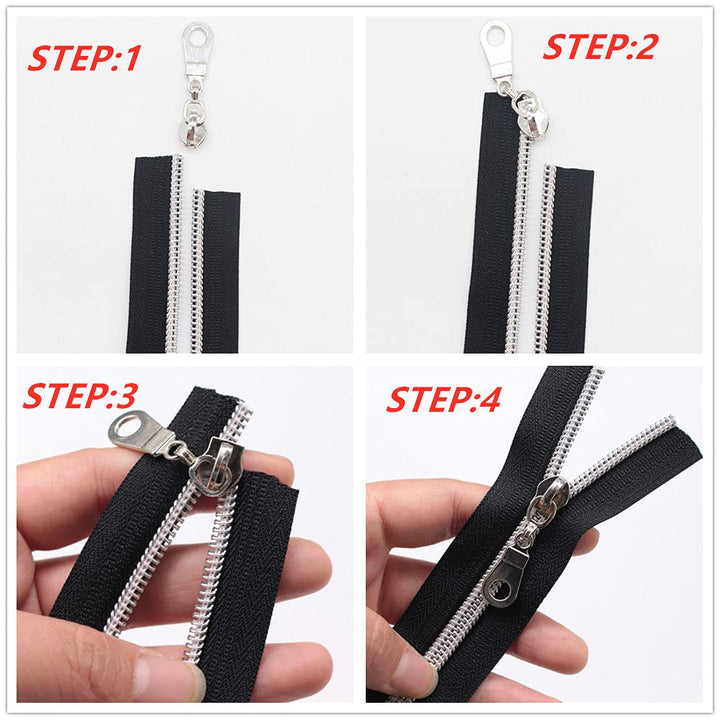 MebuZip #5 Silver Metallic Nylon Coil Zippers by The Ya