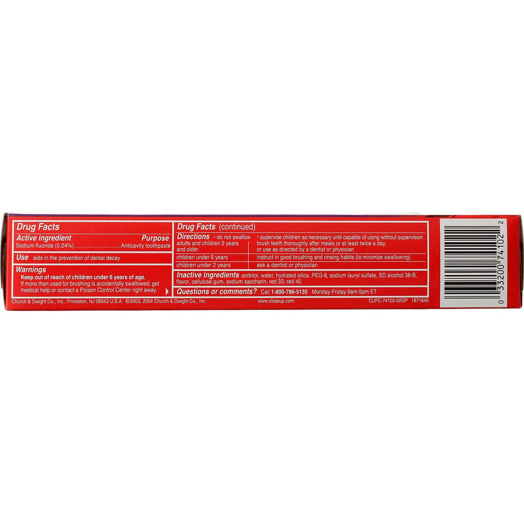 Close-Up Cinnamon Red Gel Anticavity Fluoride Toothpast