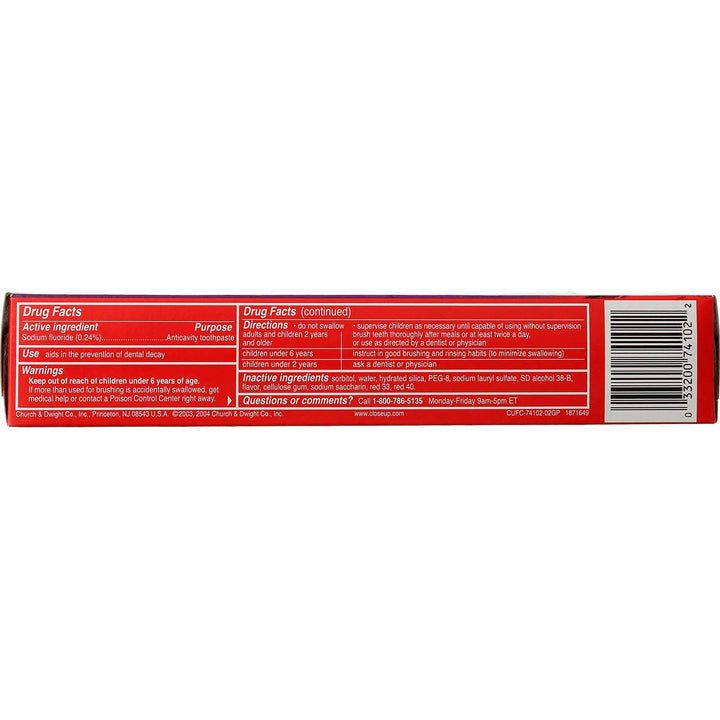 Close-Up Cinnamon Red Gel Anticavity Fluoride Toothpast