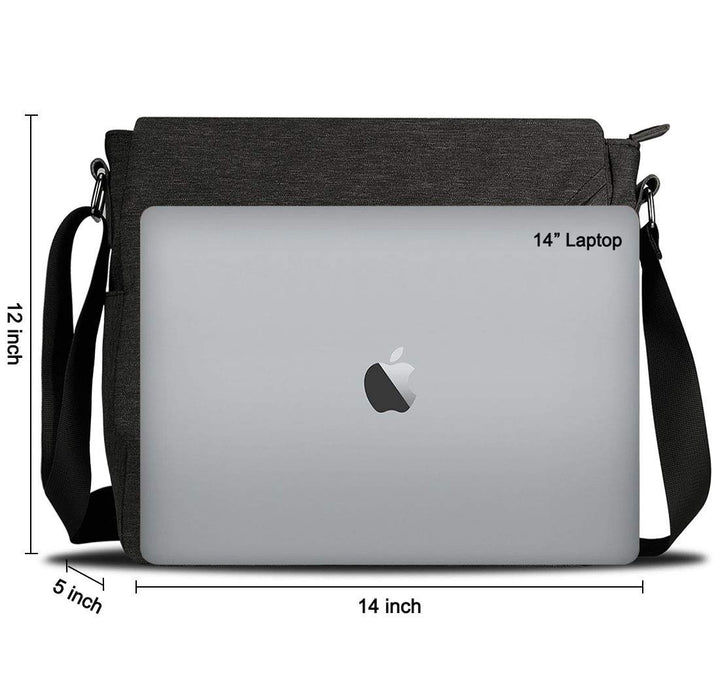 ibagbar Water Resistant Messenger Bag Satchel Shoulder Crossbody Sling Working Bag Bookbag Briefcase Fits 14 Inch Laptop for Men and Women