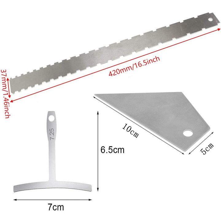 Set of 12 Pieces Luthier Tools Set Guitar Neck Notched Straight Edge 9pcs Guitar Radius Gauge String Action Gauge Ruler Fret Rocker for Guitar and Bass Setup Tool