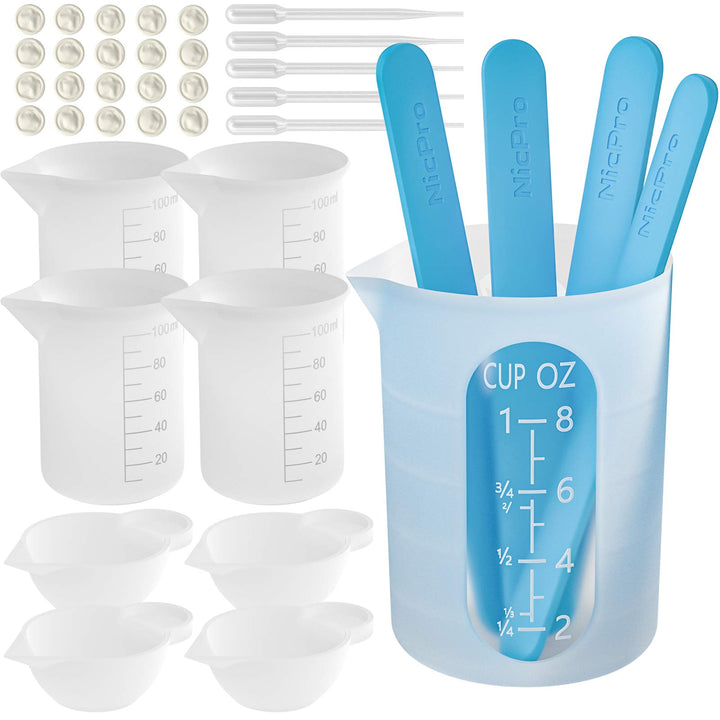 Silicone Resin Measuring Cups Tool Kit- Nicpro 250 &