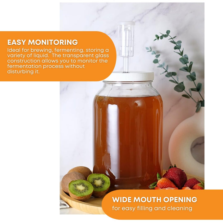 FastRack - Wide Mouth Glass Jar with Lid and Econolock 