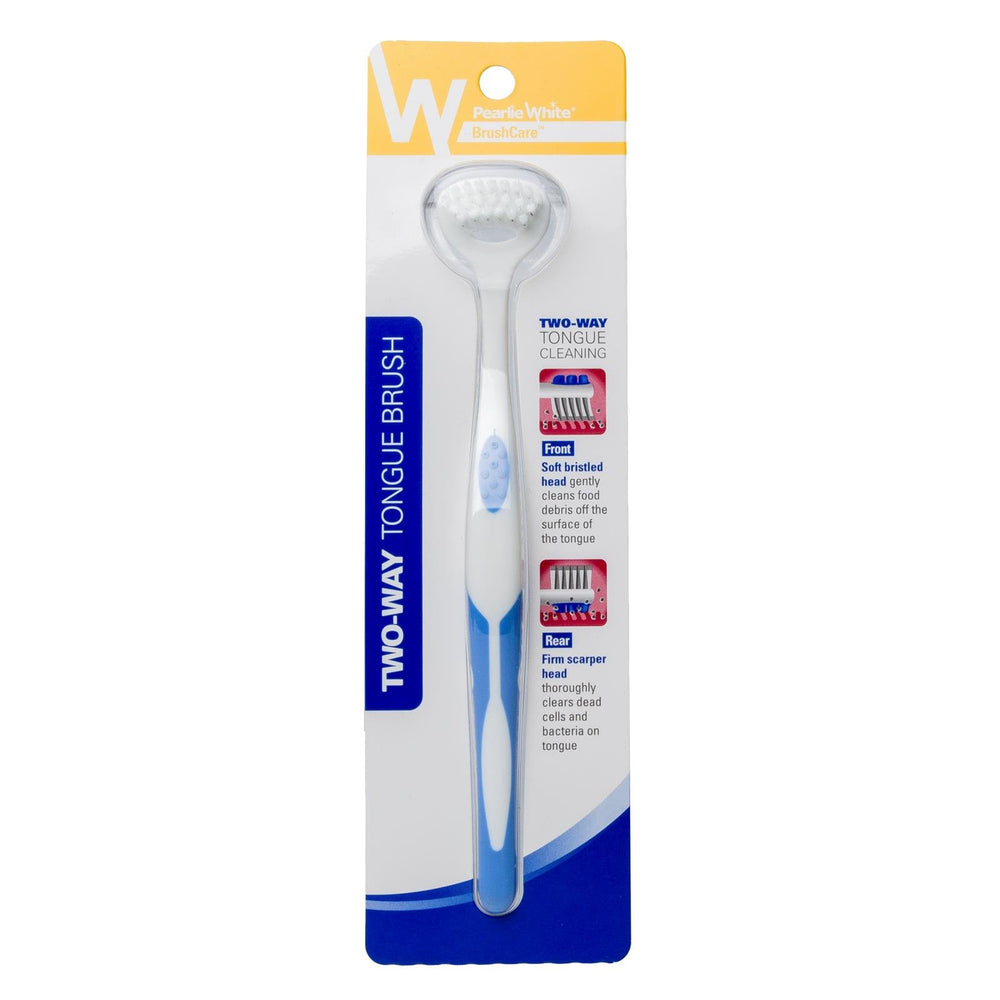 Pearlie White Tongue Brush Tongue Cleaner, Pack of 2