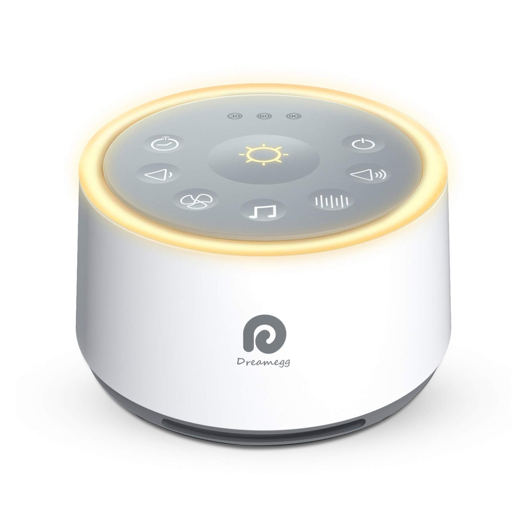 Dreamegg D1 Sound Machine Baby - White Noise Machine for Baby with Night Light, 24 High Fidelity Sounds, Timer & Memory Feature, Noise Machine with Nursery Lamps for Baby Adults, Home, Office (White)