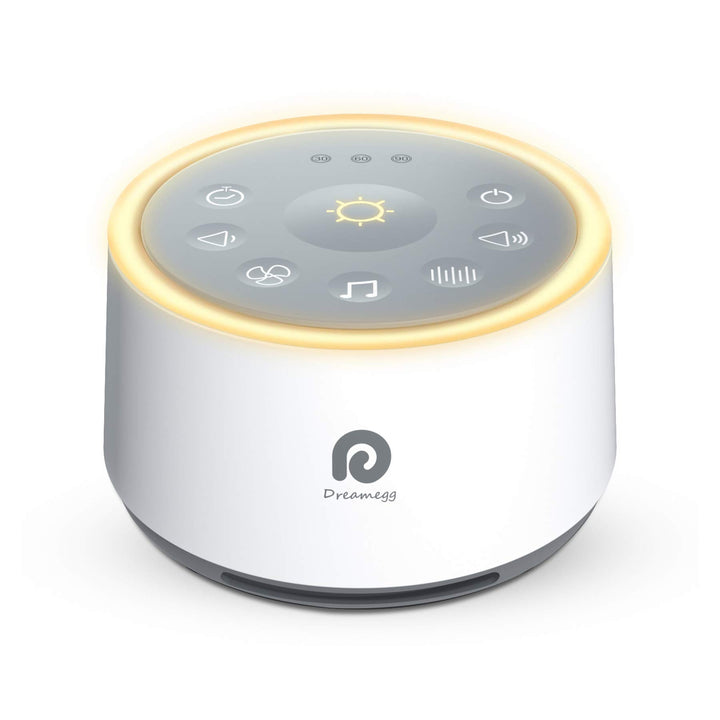 Dreamegg D1 Sound Machine Baby - White Noise Machine for Baby with Night Light, 24 High Fidelity Sounds, Timer & Memory Feature, Noise Machine with Nursery Lamps for Baby Adults, Home, Office (White)