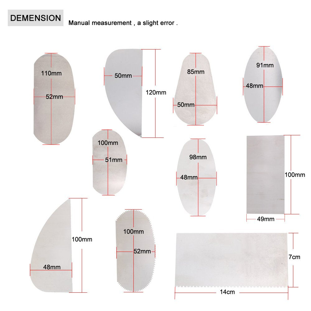 COMIART Clay Sculpture Pottery Molding Ceramics Sharp Steel Cutter Tools Scraper Crafts (Pack of 10)