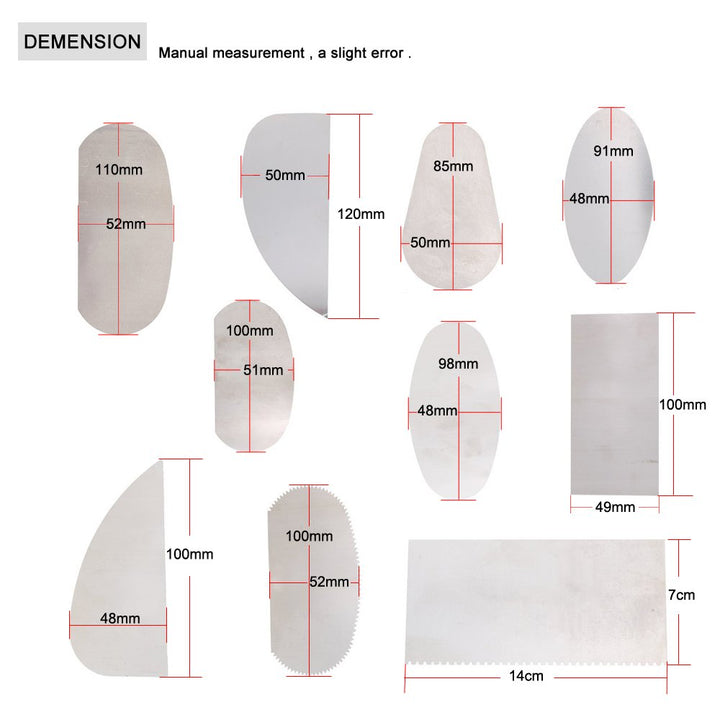 COMIART Clay Sculpture Pottery Molding Ceramics Sharp Steel Cutter Tools Scraper Crafts (Pack of 10)