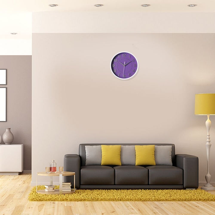 Decor Silent Wall Clock 10 Inches 3D Numbers Non-Ticking Decorative White Wall Clock Battery Operated Round Easy to Read for School/Home/Office/Hotel