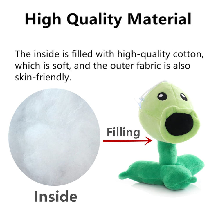 JHESAO 7 Plants and Zombies PVZ Plush Peashooter Toys P