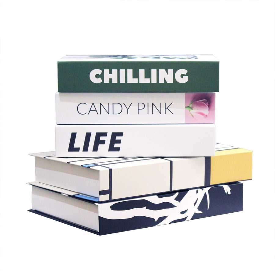 Decorative Faux Books for Decoration,Decorative Books for Home Decor,Fake Books for Decoration,Hardcover Fashion Storage Boxes Decor Books Set for Coffee Table,Entry Table,Living Room Decor (Green C)