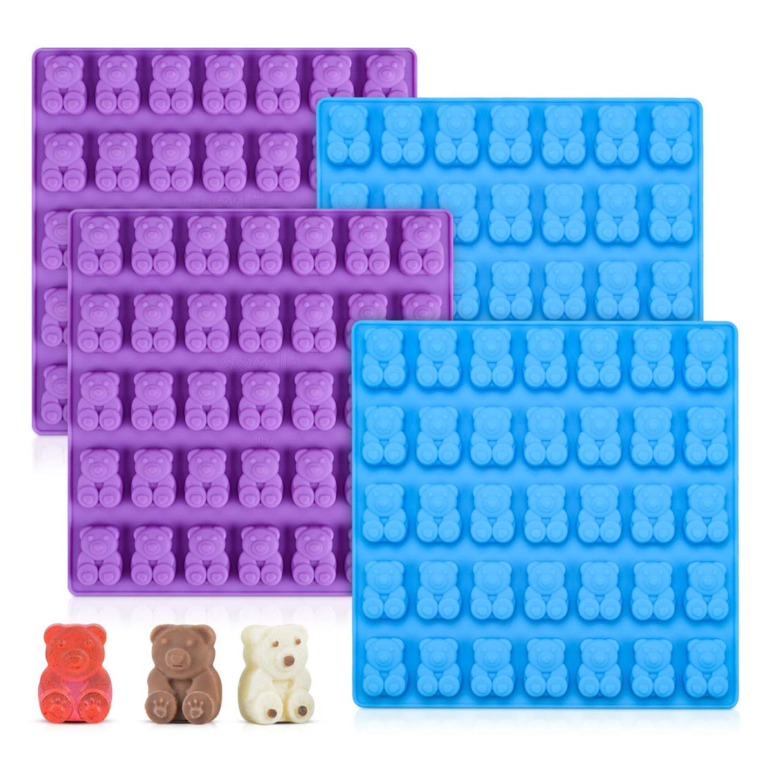 Candy Molds Silicone Gummy Bear Molds - 1 Inch Cute Bear Chocolate Molds Food Grade Silicone Molds 4 Pack