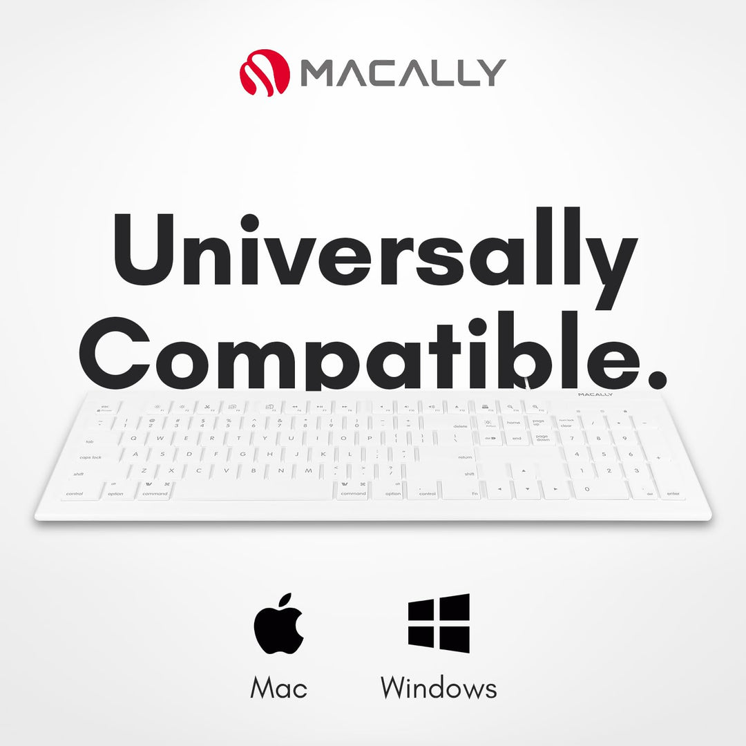 Macally Full Size USB Wired Keyboard for Mac and PC - P