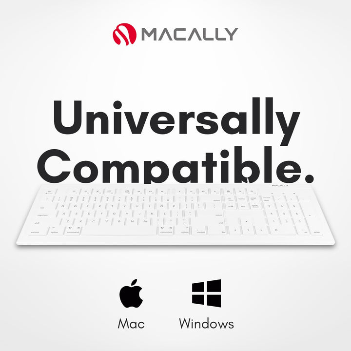 Macally Full Size USB Wired Keyboard for Mac and PC - P