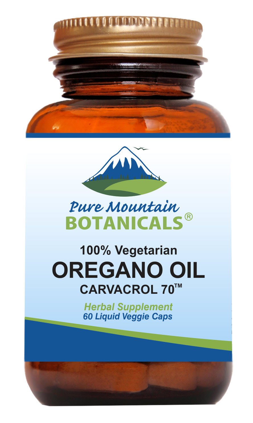 Wild Oregano Oil Capsules - 60 Kosher Vegan Caps Now with 510mg Mediterranean Oil of Oregano Supplement